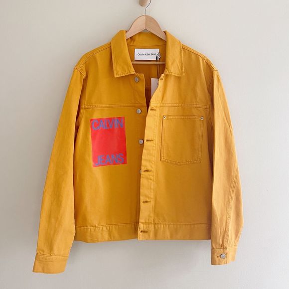 calvin klein yellow denim jacket